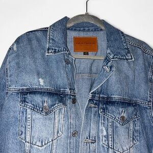Lucky Brand Distressed Blue Denim Jacket